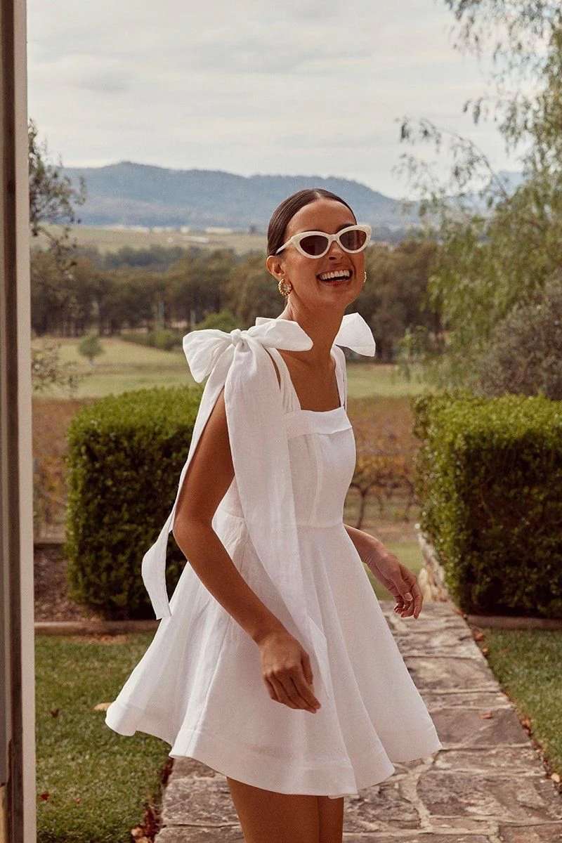 cute bridal shower dresses 10 Outfits For Every Bride city hall wedding dress in a flattering backless sheath style with grosgrain ribbon tie. 30 Cute Bridal Shower Outfits
