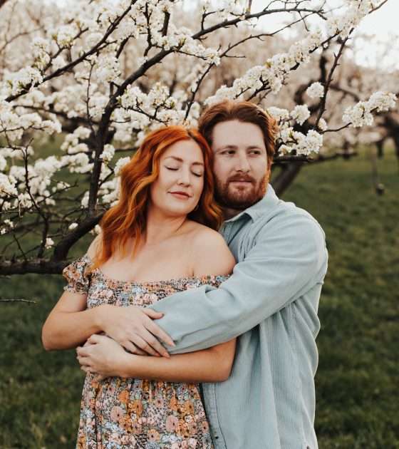 Gorgeous Idaho Engagements in an Orchard