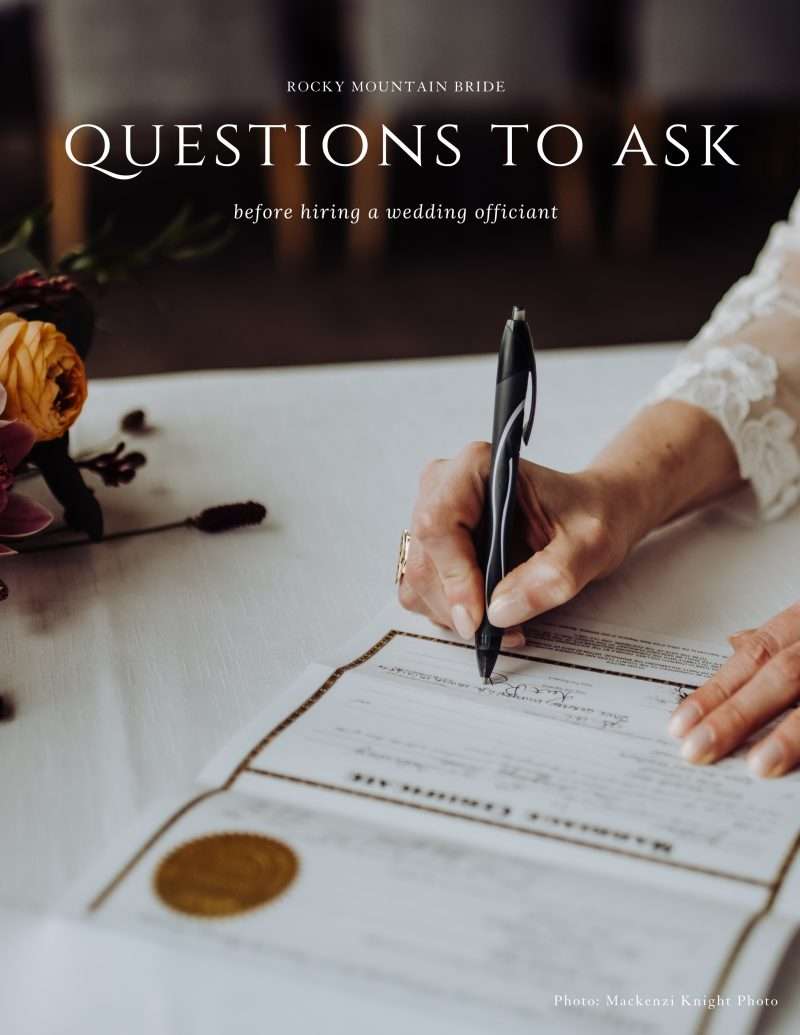 Questions to Ask a Wedding Officiant