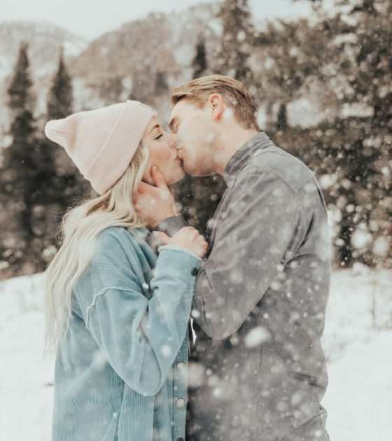 Flirty and Playful Engagements in the Snow