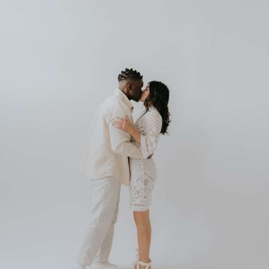Minimalist Engagement Session in a Studio