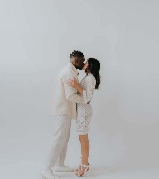 Minimalist Engagement Session in a Studio