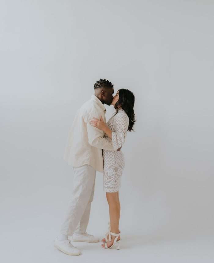 Minimalist Engagement Session in a Studio