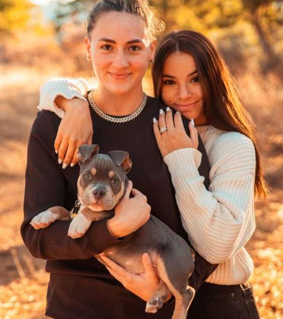 Warm Fall Engagement Session with a Puppy