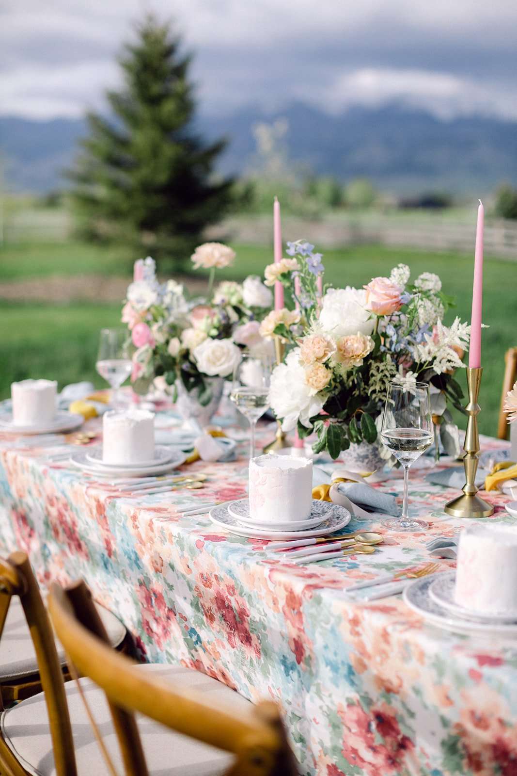 Colorful French Garden Party meets Montana Mountains