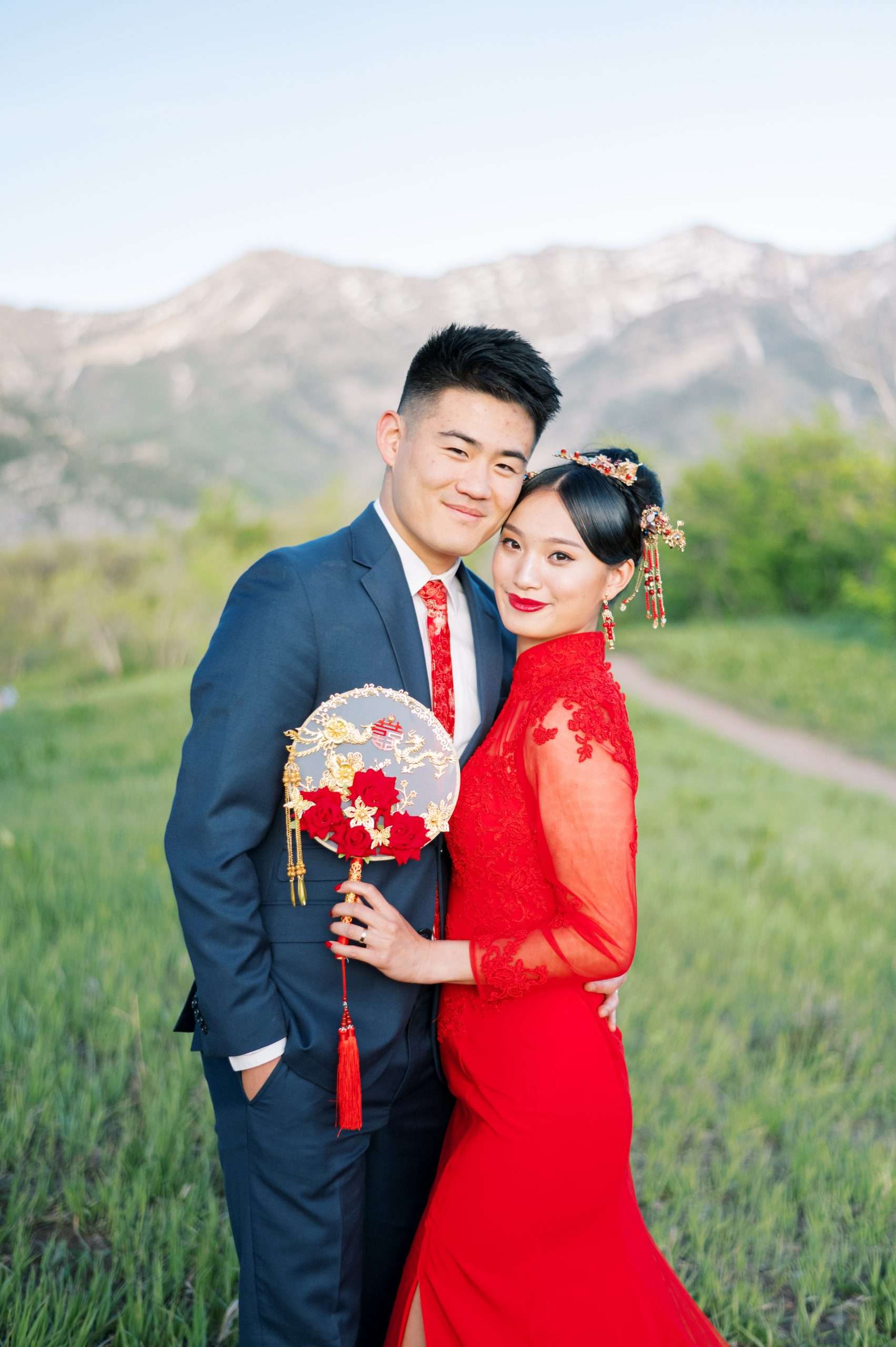 dress chinese wedding Xijiayin Red Trailing Cheongsam