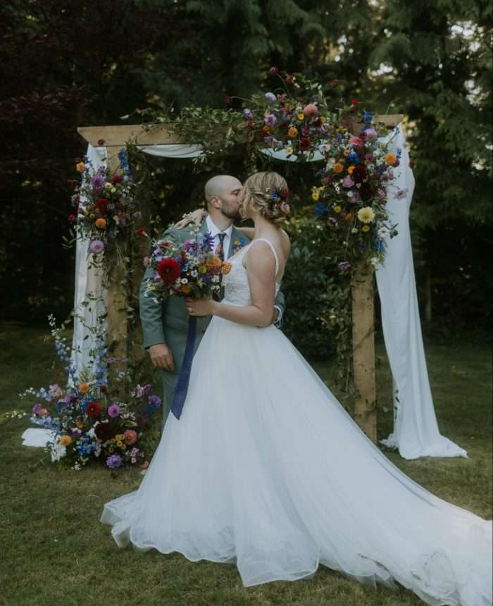 Intimate Technicolored Backyard Wedding