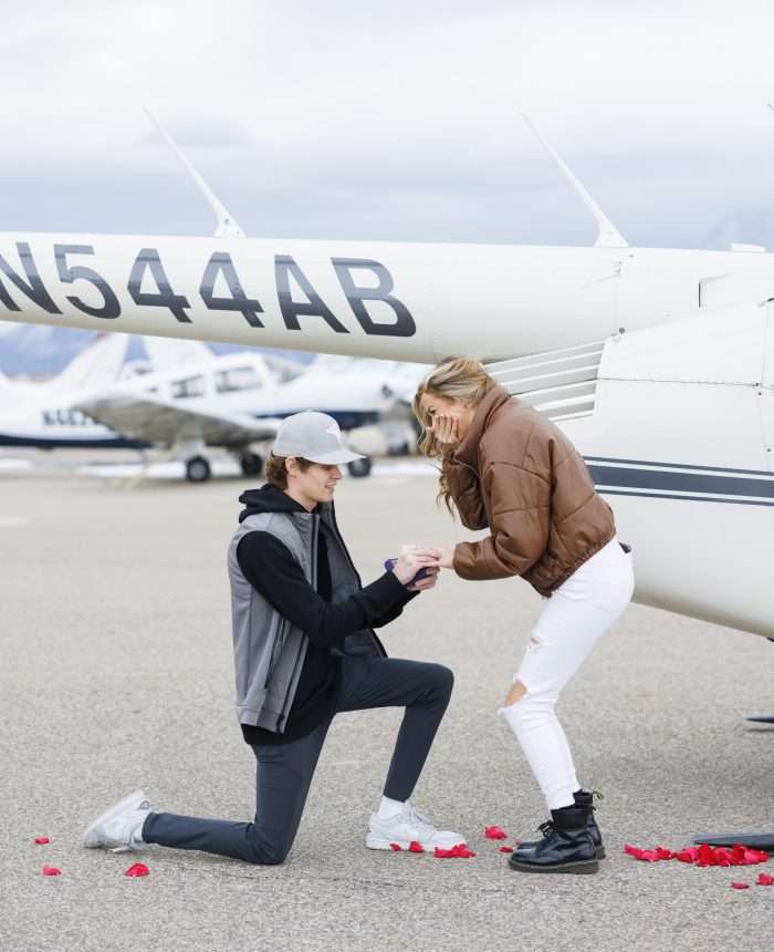 Romantic Helicopter Proposal in Utah