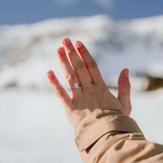 Ski Proposal on a Perfect Bluebird Day