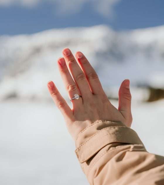 Ski Proposal on a Perfect Bluebird Day