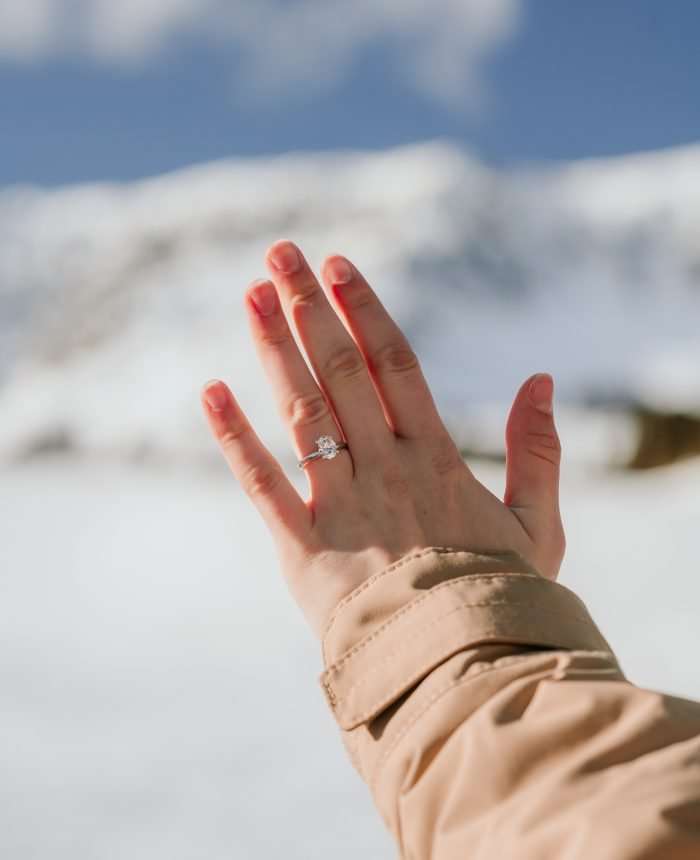 Ski Proposal on a Perfect Bluebird Day