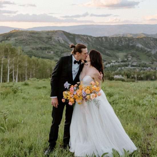Darling Yellow and Purple Wedding in the Mountains