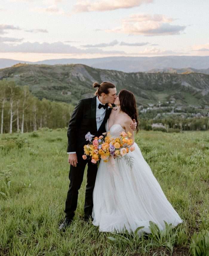 Darling Yellow and Purple Wedding in the Mountains