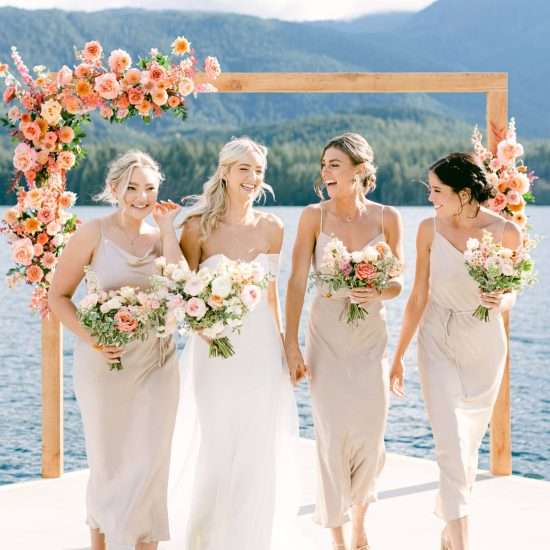 Dreamy Waterfront Wedding with Peachy Tones