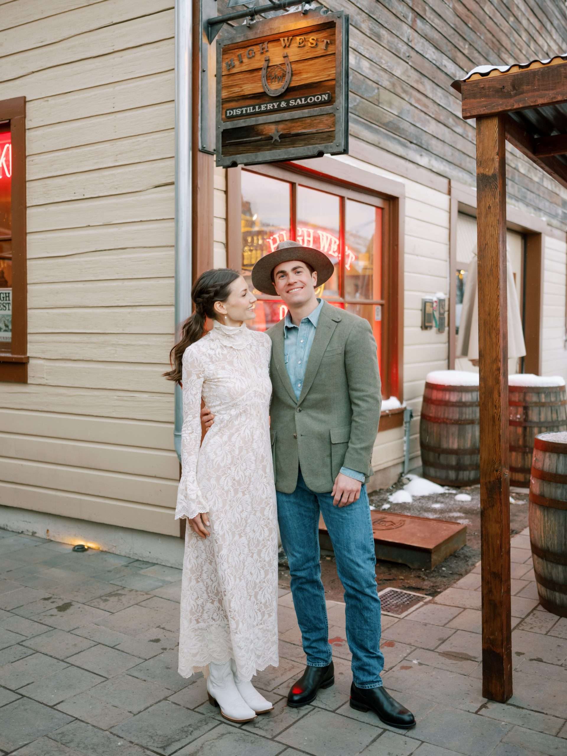 bride and groom High Neck outfit inspo