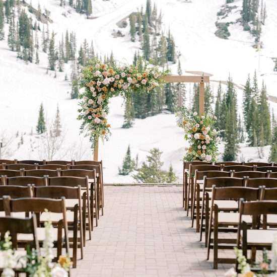 Pretty Blush Wedding Under Utah’s Snowy Peaks