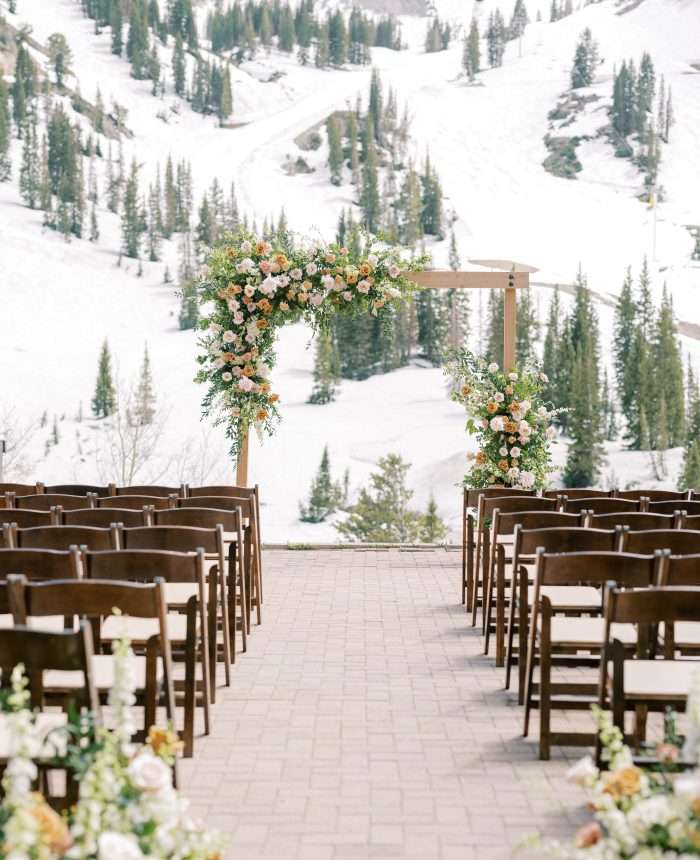 Pretty Blush Wedding Under Utah’s Snowy Peaks