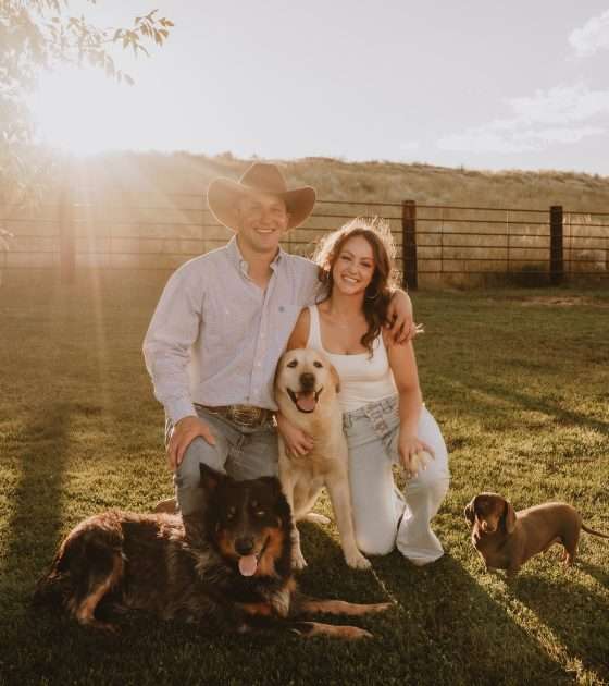 Glowing Engagement Session with Dogs and Horses