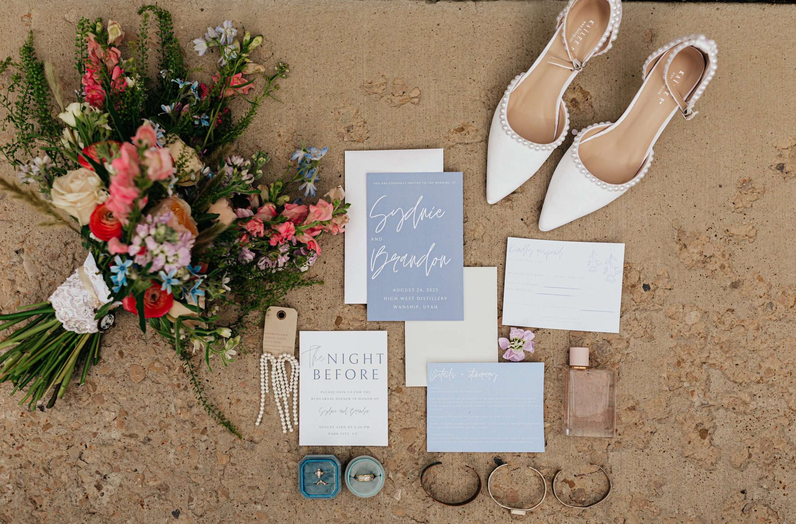 bridal details at High West Distillery