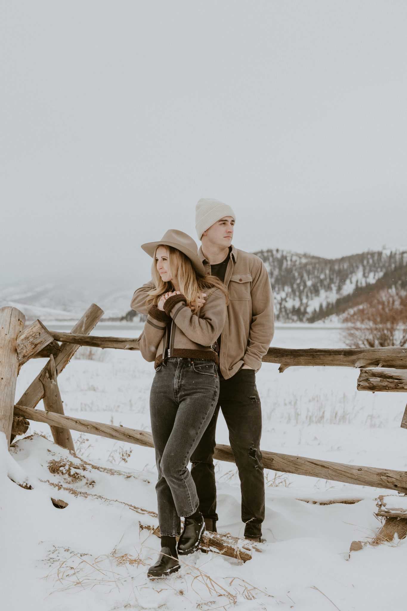 stylist colorado winter wedding engagement session
