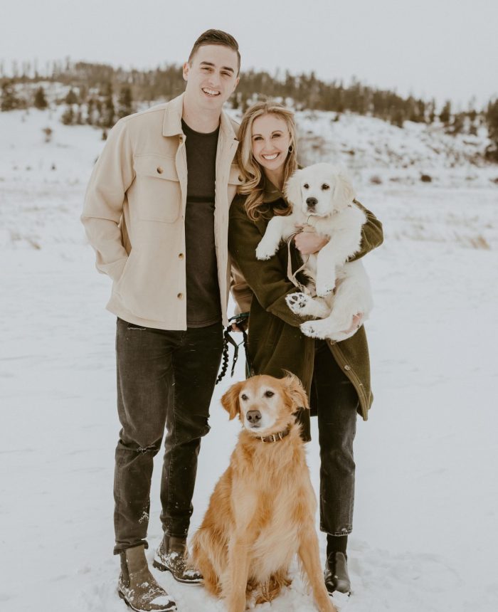 Frosty Winter Engagement Session with Two Fur Babies