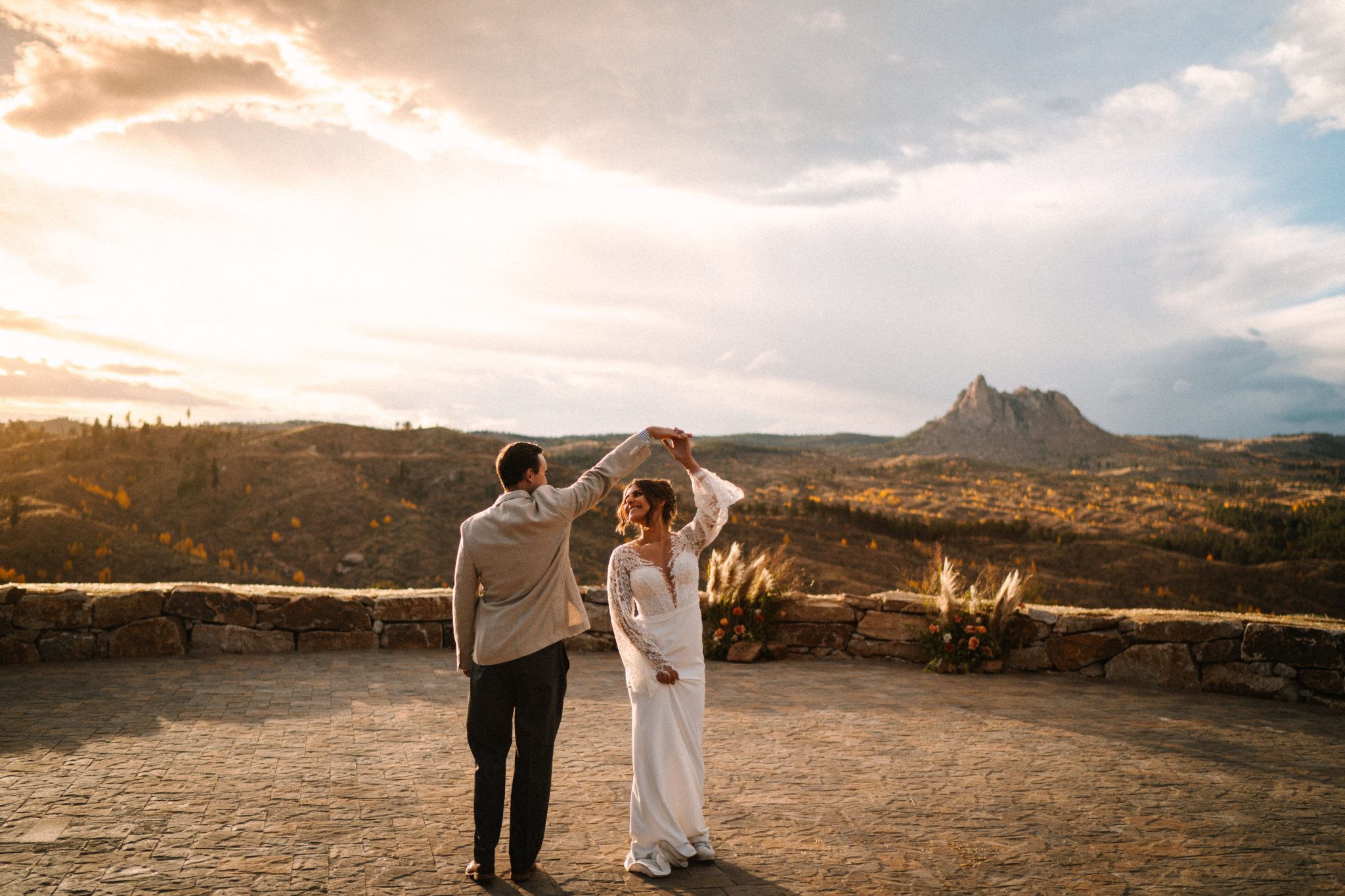 couple dancing Pikes Peak Ranch Styled Shoot