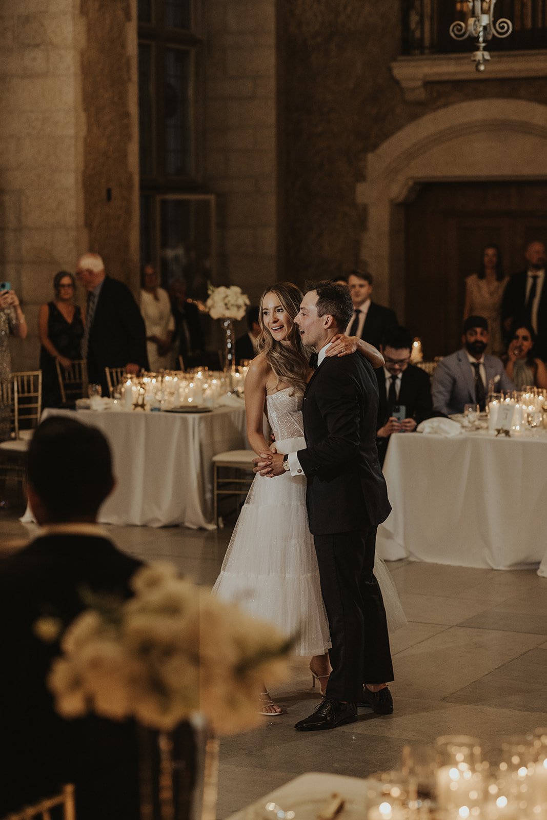 refined alberta wedding couple's first dance