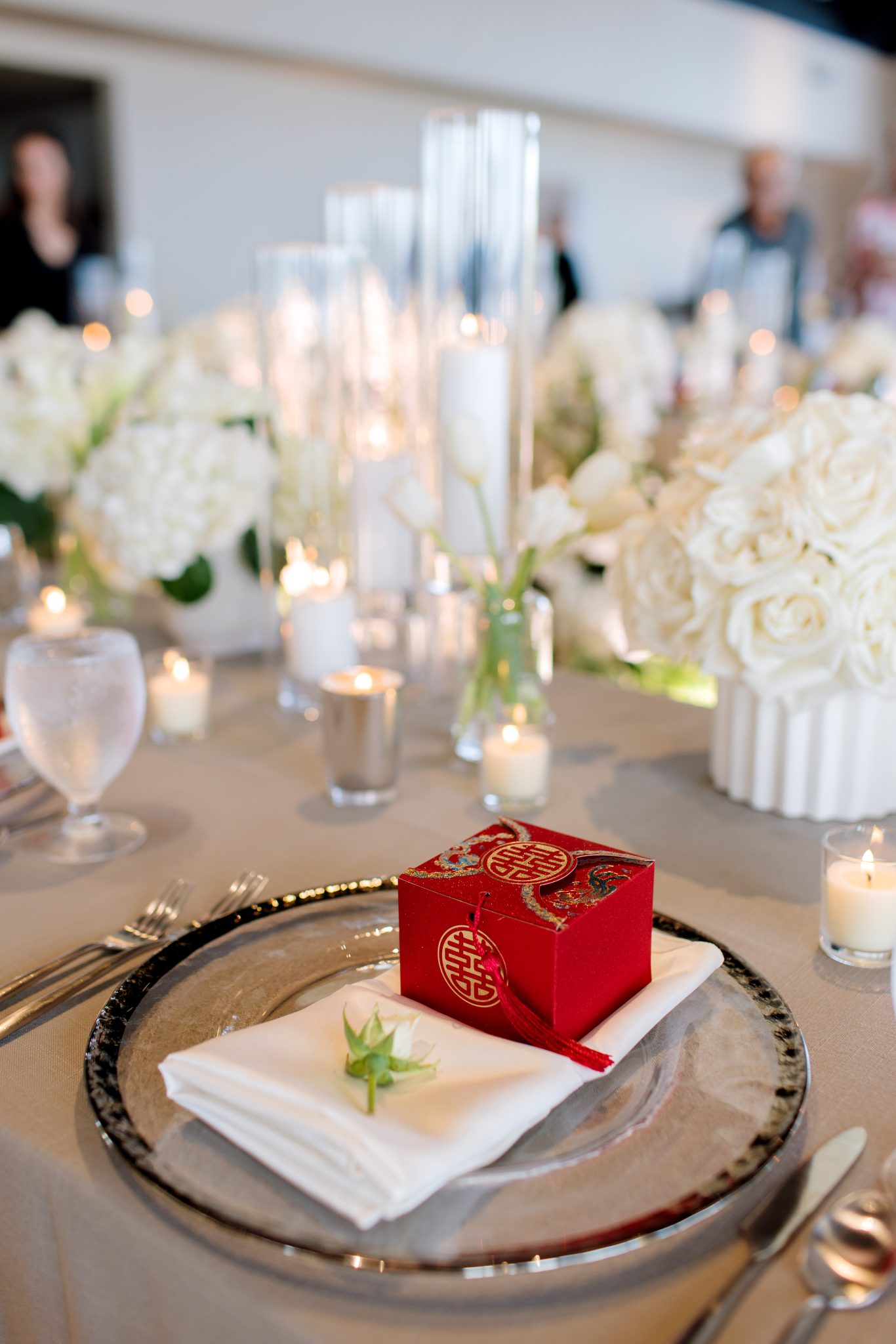 idaho summer wedding reception wedding white white flowers and candles
