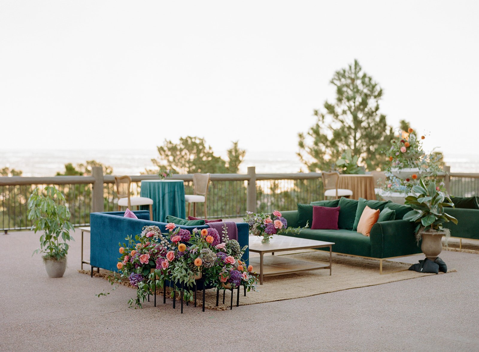 Colorful furniture lounge set for a Broadmoor Fall Wedding