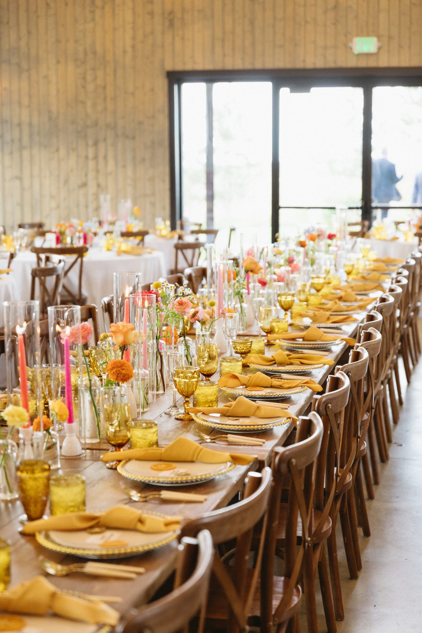 Bonnie Blue's Summer Wedding colorful and vibrant reception tables