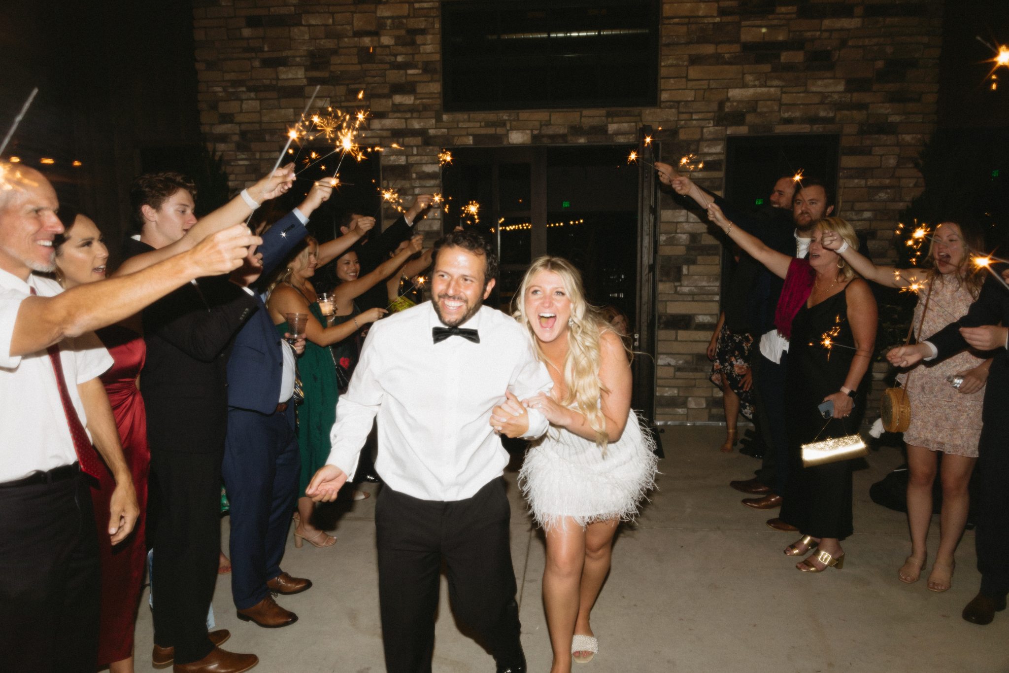 Bonnie Blue's Summer Wedding sparkler exit as the guests send the couple off at the end of the night