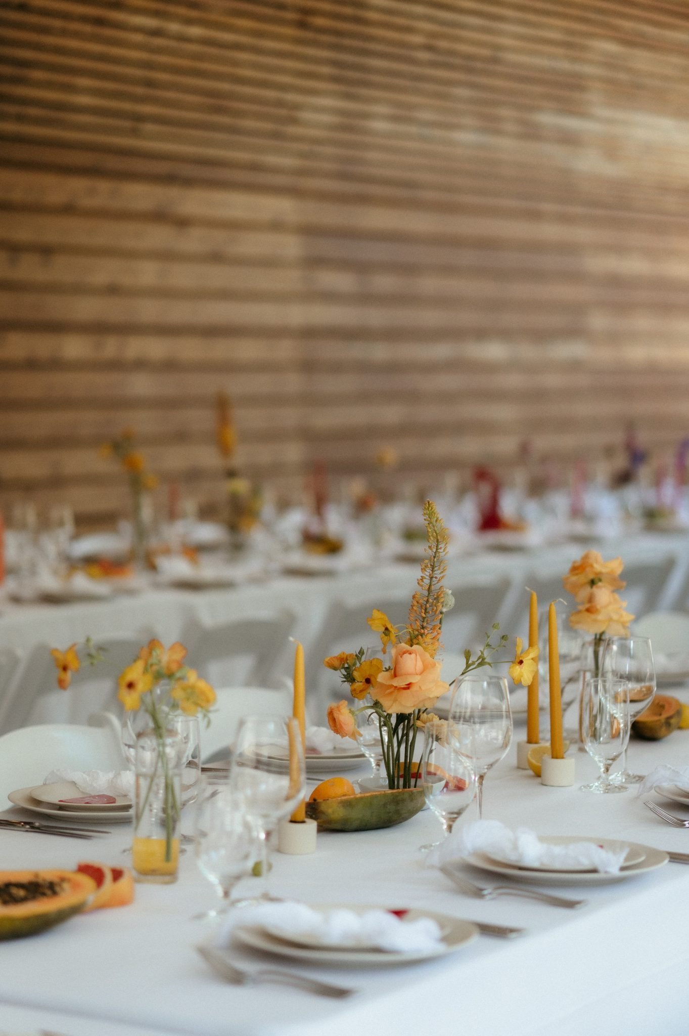British Columbia Summer Wedding dainty colorful reception table design