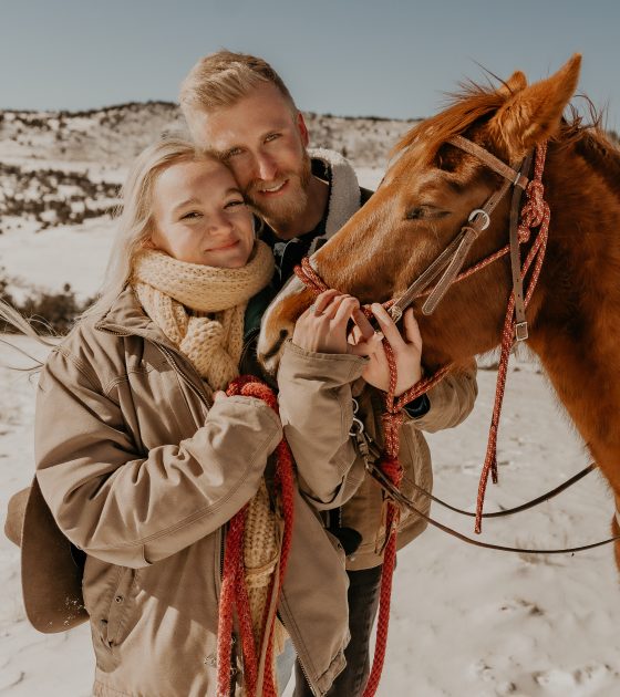 Horseback Riding Fairplay Proposal in the Snow