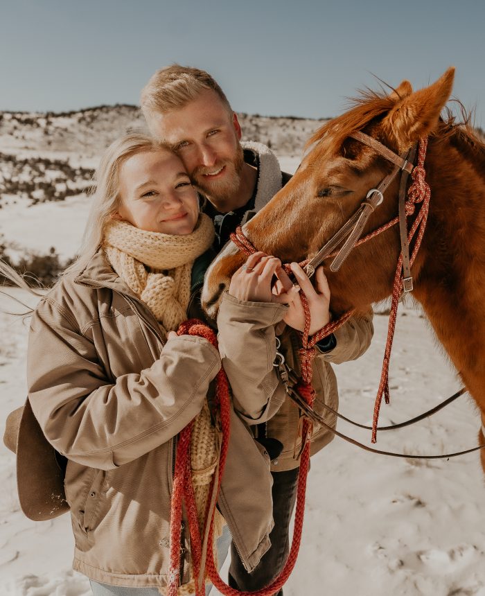 Horseback Riding Fairplay Proposal in the Snow