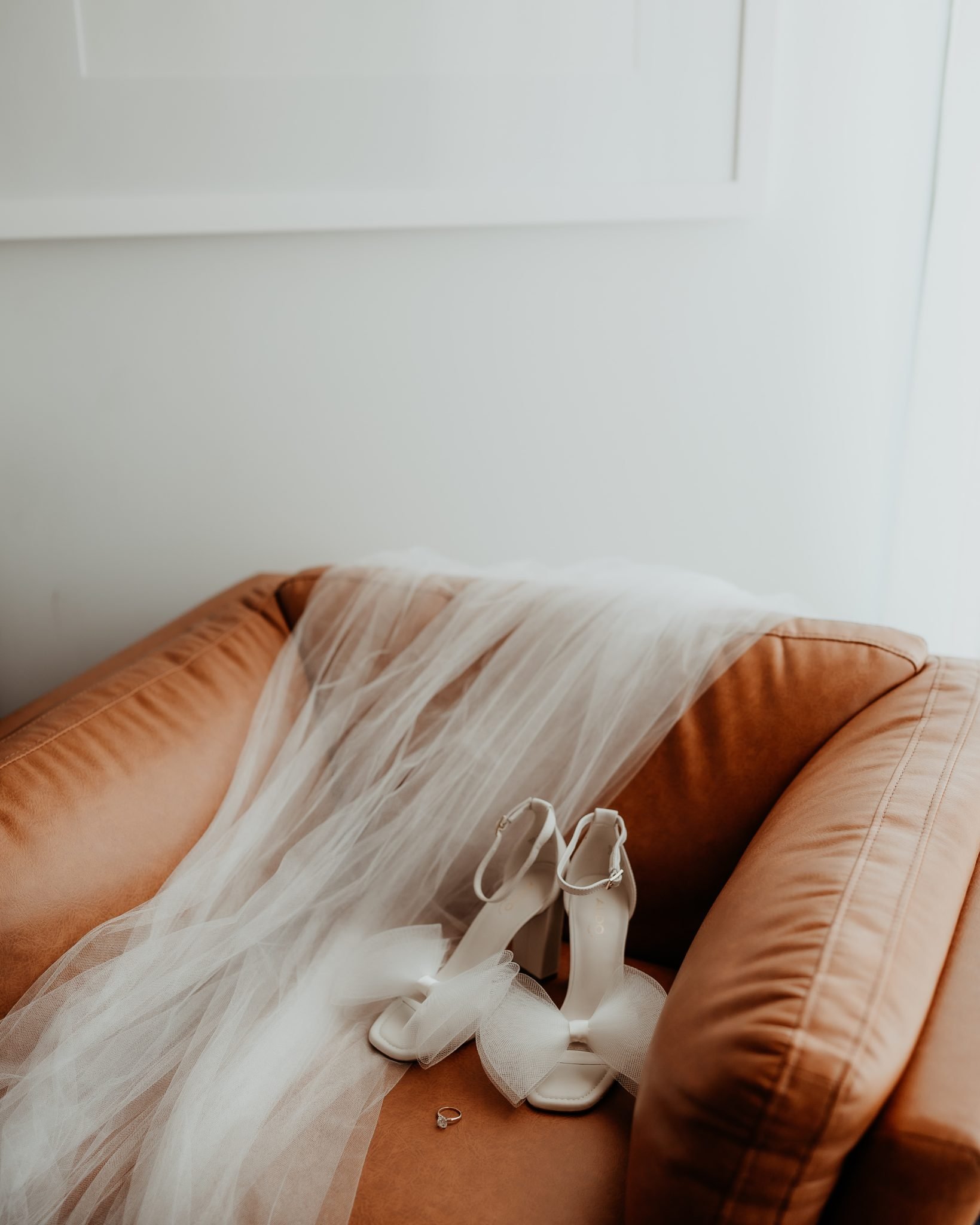 Littleton Colorado Wedding details including her veil, shoes, and ring