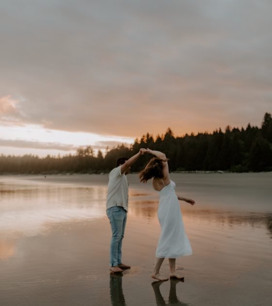 Fun Tofino Engagements with Tacos, a Dog, and Beach Bliss