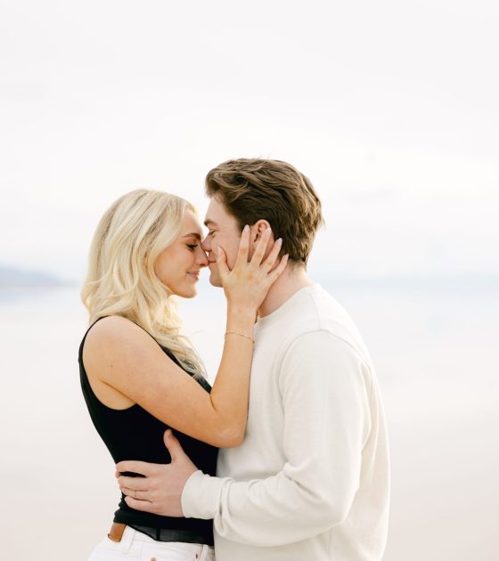 Adorable and Tender Utah Pink Lake Engagement Session
