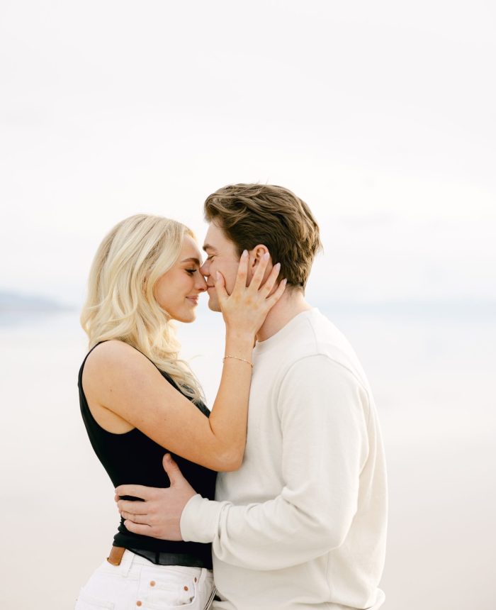 Adorable and Tender Utah Pink Lake Engagement Session