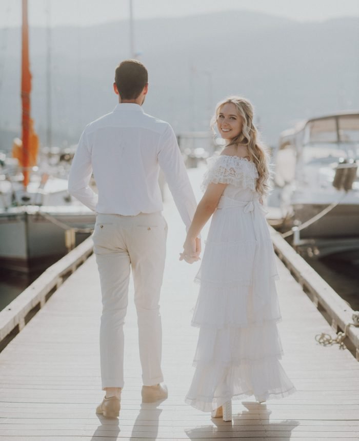 Romantic Summer Engagement Session on Kelowna Waters