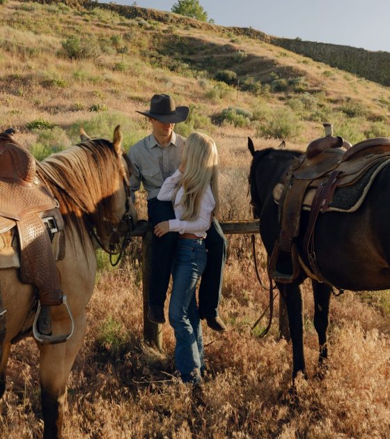 Western Summertime Romance Engagement Session in Idaho