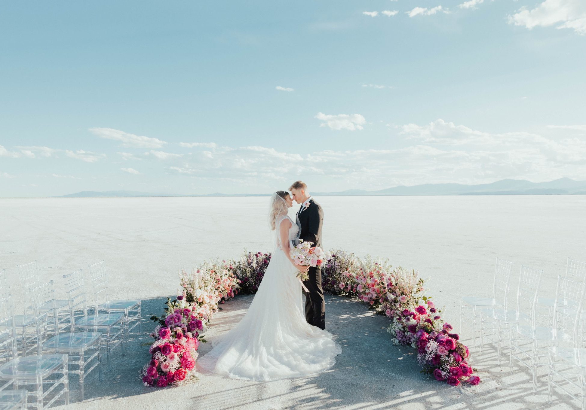 ‘Garden Party Couture’ Salt Flats Wedding Inspiration