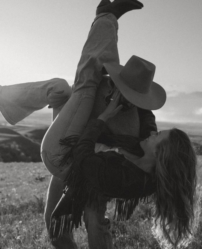 Golden Fields and Western Charm Engagements in Wyoming