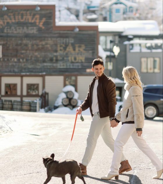 Romantic Winter Engagement Session in Snowy Park City