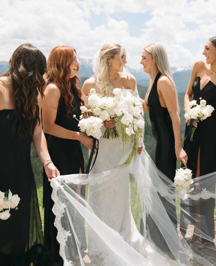 Sophisticated Black and White Vail Tented I Dos