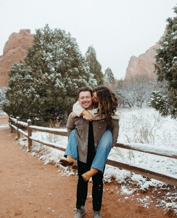 Snow-Dusted Red Rock Engagements in Colorado
