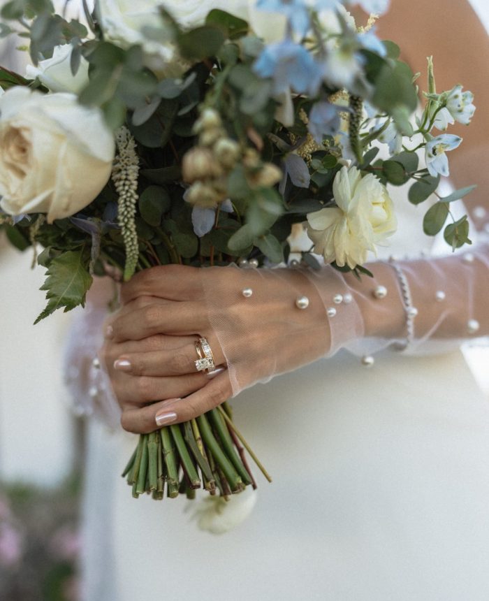 Dreamy Scottsdale Wedding with White and Blue Florals