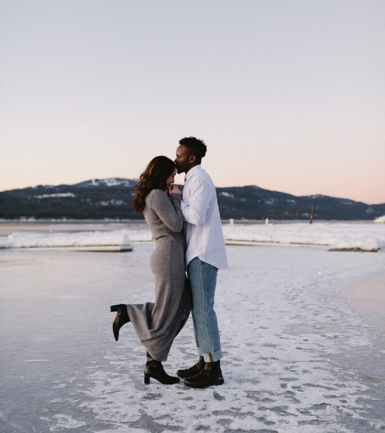 Snow-Filled McCall Engagement Session