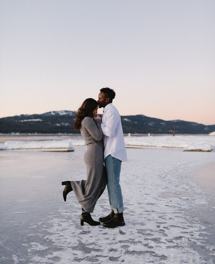 Snow-Filled McCall Engagement Session