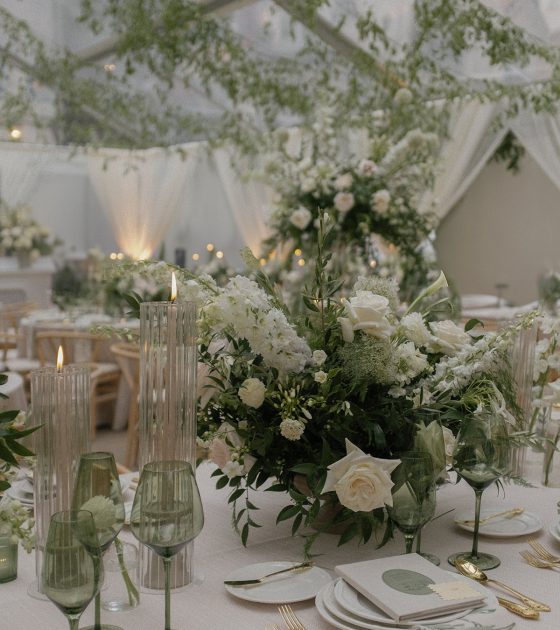 Vail Wedding Filled with White Florals and Organic Greenery