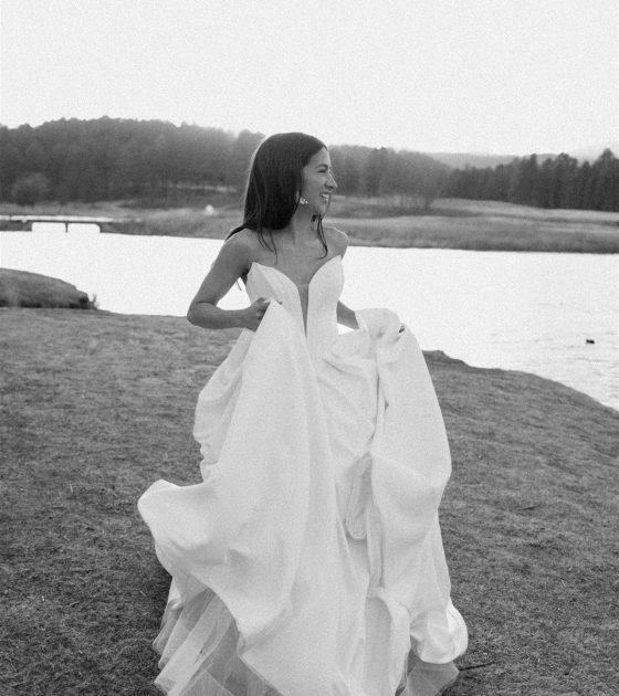 A Quiet Spring Wedding Day by the Lake in New Mexico